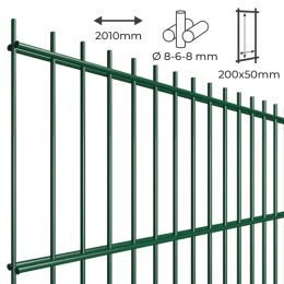 Home Doppelstab-Zaunmatte 8-6-8 verzinkt + pulverbeschichtet grün