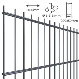 Home Doppelstab-Zaunmatte 8-6-8 verzinkt + pulverbeschichtet anthrazitgrau
